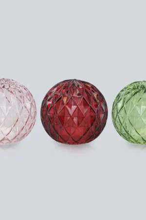 Seulement Aujourd'hui Boule lumineuse en verre 'Quadri'